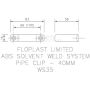 FloPlast Solvent Weld Waste Pipe Clip - 40mm White - Pack of 2