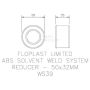 FloPlast Solvent Weld Waste Reducer - 50mm x 32mm White