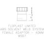 FloPlast Solvent Weld Waste Cap & Lining - 40mm White