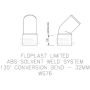 FloPlast Solvent Weld Waste Bend Swivel - 135 Degree x 32mm Grey