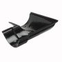 Cast Iron Beaded Half Round Gutter Left Hand Angle - 90 Degree x 115mm Black