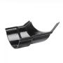 Cast Iron Beaded Half Round Gutter Left Hand Angle - 135 Degree x 115mm Black