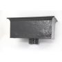 Cast Iron Rectangular Hopper Head Outlet - 355mm for 75mm Downpipe Black