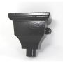 Cast Iron Round Downpipe Hopper Head Traditional Eared Outlet - 65mm Black