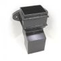 Cast Iron Square Downpipe Eared Anti-Splash Shoe - 75mm Black