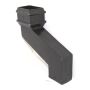 Cast Iron Square Downpipe Offset - 230mm Projection 100mm Black