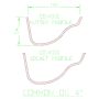 Cast Iron Ogee Gutter - 100mm x 1829mm Black