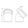 FloPlast Drainage Bend Single Socket - 45 Degree x 110mm