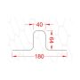 GRP Roofing Expansion Joint / Roll Mop Trim - 180mm (W) x 64mm (H) x 3000mm (L)