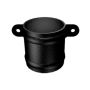 Cast Aluminium Round Downpipe Loose Collar Eared - 76mm Black (9005 Leatherette)