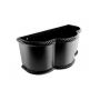 Cast Aluminium Round Gemina Hopper - 76mm PPC Finish Black (9005 Leatherette)