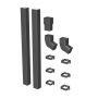 Galeco Square PVC Offset Downpipe Kit Galeco Grey - 80mm Diameter