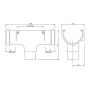 FloPlast Deepflow/ Hi-Cap Gutter Running Outlet - 115mm x 75mm Brown