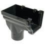 FloPlast Ogee Gutter Stopend Outlet Left Hand for 80mm Downpipe - 110mm x 80mm Black