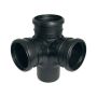 FloPlast Ring Seal Soil Corner Branch - 92.5 Degree x 110mm Black