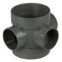 FloPlast Solvent Weld Soil Short Boss Pipe - 110mm Anthracite Grey