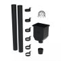 Galeco Steel Round Hopper & Downpipe Kit Black - 87mm Diameter