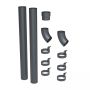 Galeco Steel Round Offset Downpipe Kit Graphite Grey - 87mm Diameter