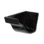Cast Iron Ogee Gutter Left Hand Internal Stopend - 115mm Black