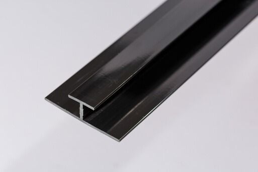 Bathroom & Shower Cladding Aqua1000 PVC Division Bar H Trim - 2400mm x 10mm Black