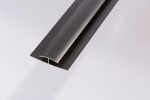 Bathroom & Kitchen Cladding Aqua PVC200/250 Division Bar H Trim for Wall/ Ceiling - 2700mm Black
