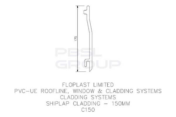 Shiplap Cladding - 150mm x 5mtr Black Ash Woodgrain