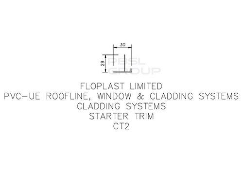 FloPlast Shiplap Cladding Starter Trim - 5mtr Anthracite Grey Woodgrain