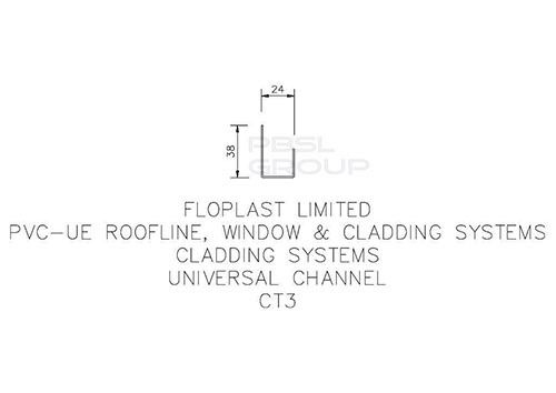 Shiplap Cladding Universal Channel - 5mtr White