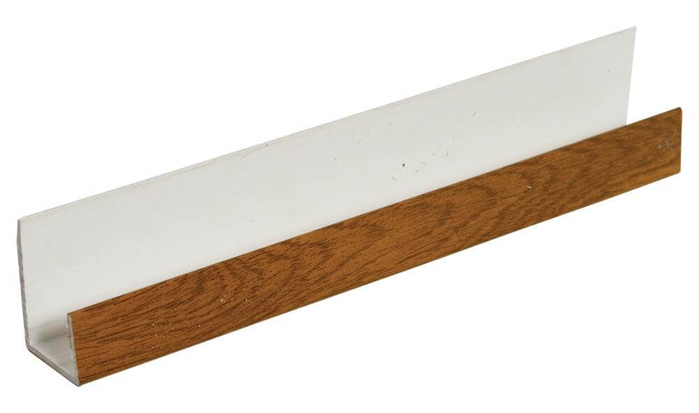 FloPlast Shiplap Cladding Universal Channel - 5mtr Golden Oak