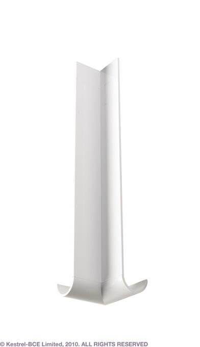 Bullnose Fascia Internal Corner Joint - 250mm White