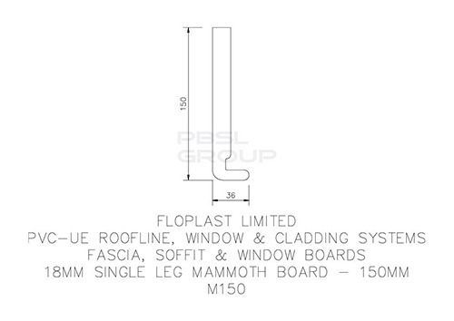 Fascia Board - 150mm x 18mm x 5mtr White