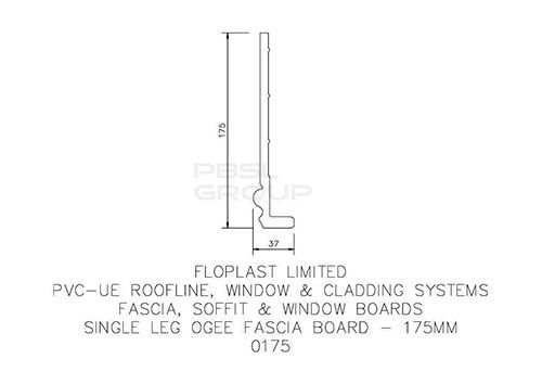 Ogee Cover Board - 175mm x 9mm x 5mtr White - Pack of 2