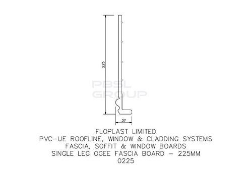 Ogee Cover Board - 225mm x 9mm x 5mtr White - Pack of 2