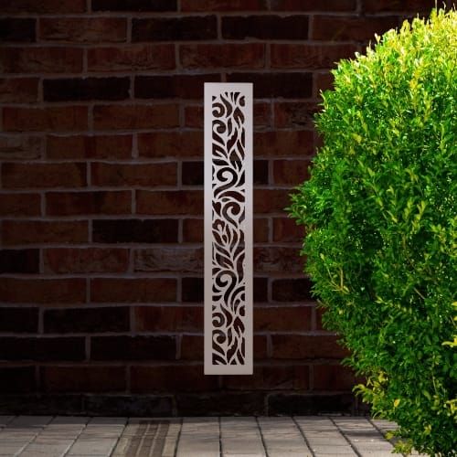 Steel Privacy Screen Botanical - Wall Mounted - 1800mm x 300mm Stainless Steel