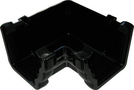 FloPlast Ogee Gutter Internal Angle - 90 Degree x 110mm x 80mm Black
