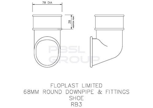 FloPlast Round Downpipe Shoe - 68mm Brown