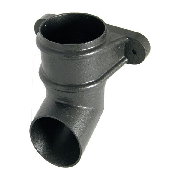 FloPlast Round Downpipe Shoe with Fixing Lugs - 68mm Cast Iron Effect