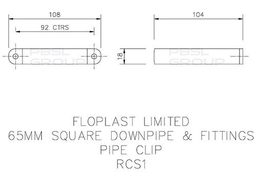 FloPlast Square Downpipe Clip - 65mm Black