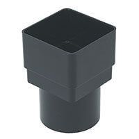 FloPlast PVC Square to PVC Round Downpipe Adaptor - Black