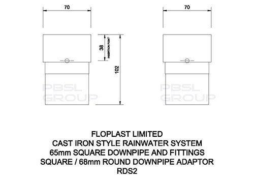 FloPlast PVC Square to PVC Round Downpipe Adaptor - Brown