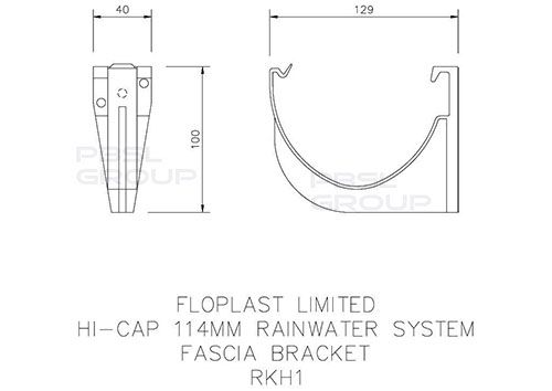 FloPlast Deepflow/ Hi-Cap Gutter Fascia Bracket - 115mm x 75mm Black