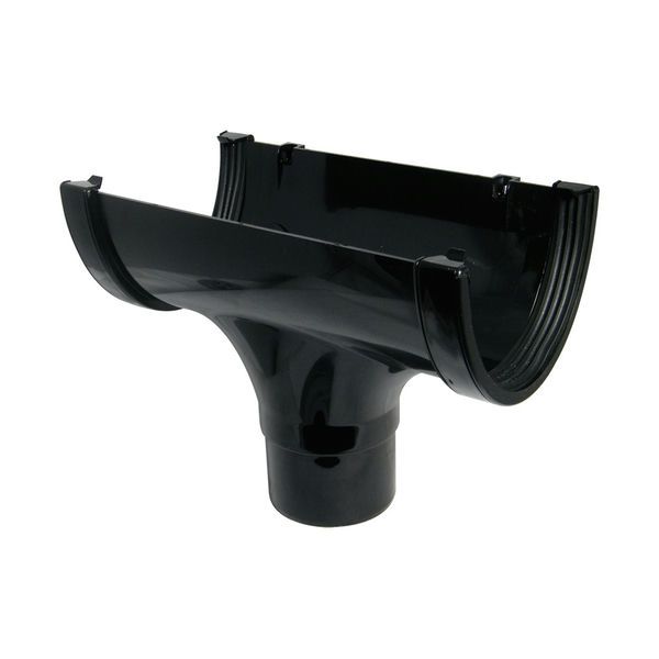 FloPlast Industrial/ Xtraflo Gutter Running Outlet - for 110mm Downpipe 170mm Black