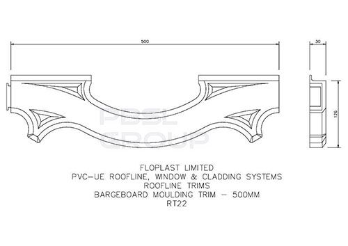 Replacement Fascia Bargeboard Moulding Trim - 500mm White