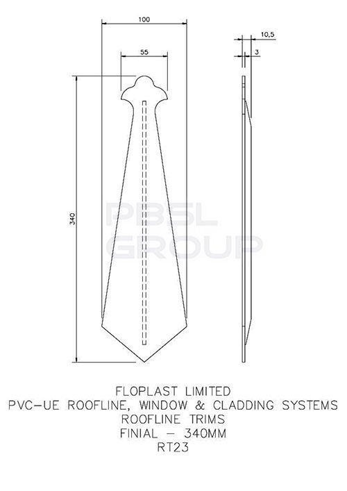 Fascia Bargeboard Finial - 340mm White