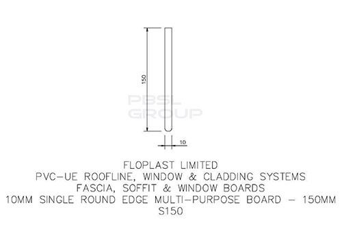 Soffit Board - 150mm x 10mm x 5mtr Anthracite Grey Woodgrain