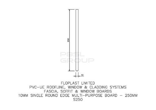 FloPlast Soffit Board - 250mm x 10mm x 5mtr Golden Oak