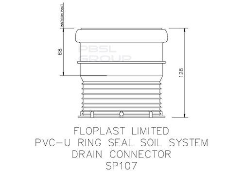 FloPlast Ring Seal Soil Drain Connector - 110mm Grey