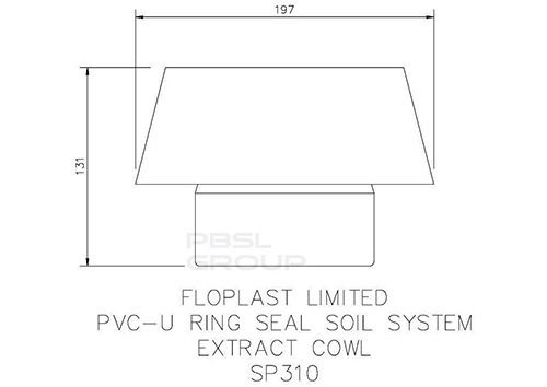 FloPlast Ring Seal Soil Vent Cowl - 110mm Grey