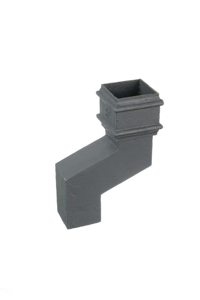 Cast Iron Square Downpipe Offset - 150mm Projection 75mm Primed