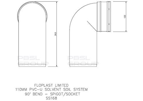 FloPlast Solvent Weld Soil Bend Swivel - 90 Degree x 110mm Olive Grey